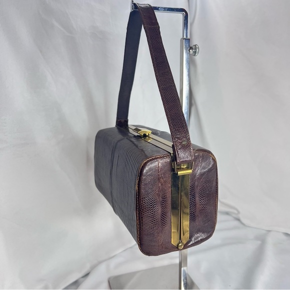 Vintage 1950’s Lizard Skin Box Purse - Picture 3 of 11